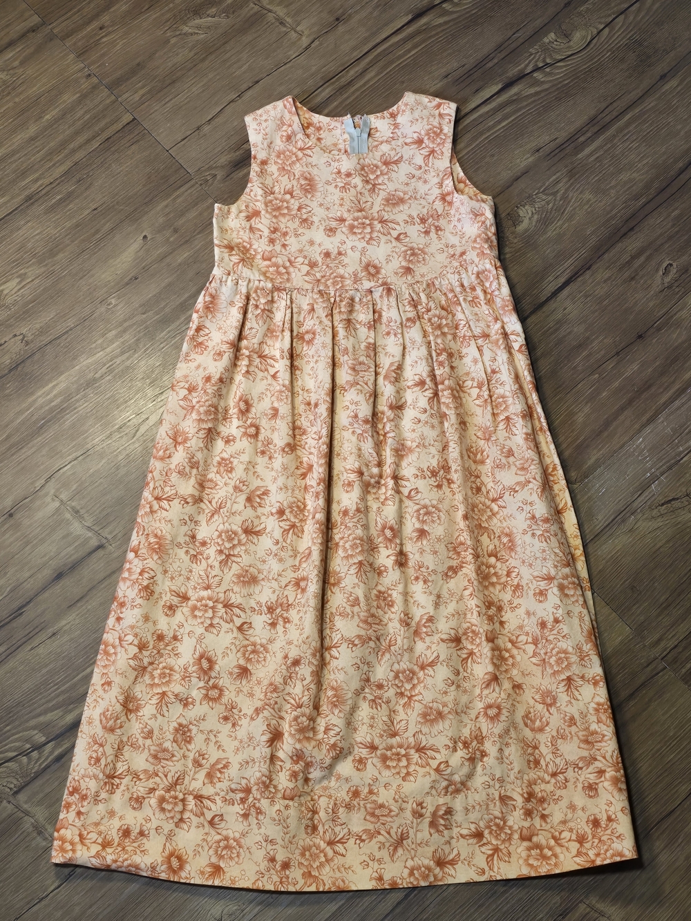 Handmade Girls' Floral Maxi Dress in Peach - Kids Wedding Guest Dress